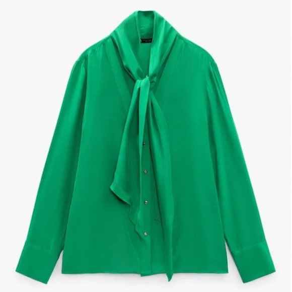 ZARA Tied Blouse - Picture 1 of 4